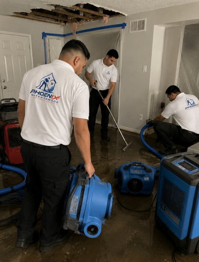 Crew working a water loss